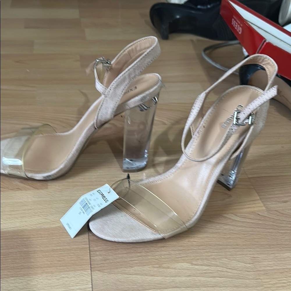 Elegant Clear Strap Heels